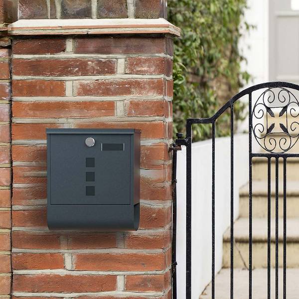Briefkasten Boxor Grau - Metall - 10 x 34 x 31 cm