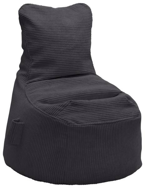 Sitzsack CORTONA CORD Grau - Holzwerkstoff - 85 x 100 x 85 cm