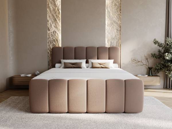 Boxspringbett CLOUD Braun - Samt - Liegefläche Breite: 200 cm