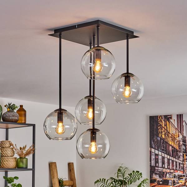 Deckenleuchte Cesaro Aluminium - Klarglas - 26 x 59 x 26 cm