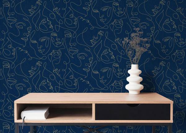 Vliestapete 791724-GU Blau - Kunststoff - 53 x 1 x 1005 cm