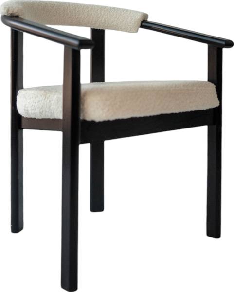 Esszimmerstuhl Kiro 4er Set Weiß - Bouclé - Strukturstoff - Eiche - 58 x 72 x 47 cm