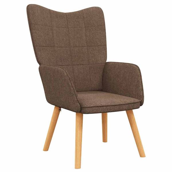 Chaise avec tabouret 3010030 Marron - Polyester - 69 x 96 x 62 cm