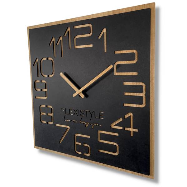 Wanduhr DIGITS Schwarz - 60 x 60 cm