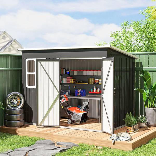 Gerätehaus 226V00CG Grau - Metall - 260 x 190 x 177 cm