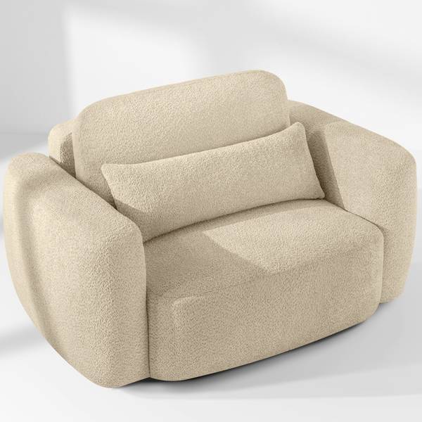 Möbelset ELOSA 2er Set Hellbeige - Bouclé