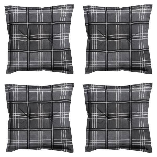 Sitzkissen Patchy 4er-Set Grau