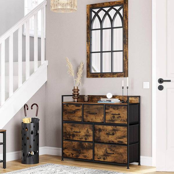 Kommode Schrank Dnipro Braun - Holzwerkstoff - 29 x 85 x 98 cm