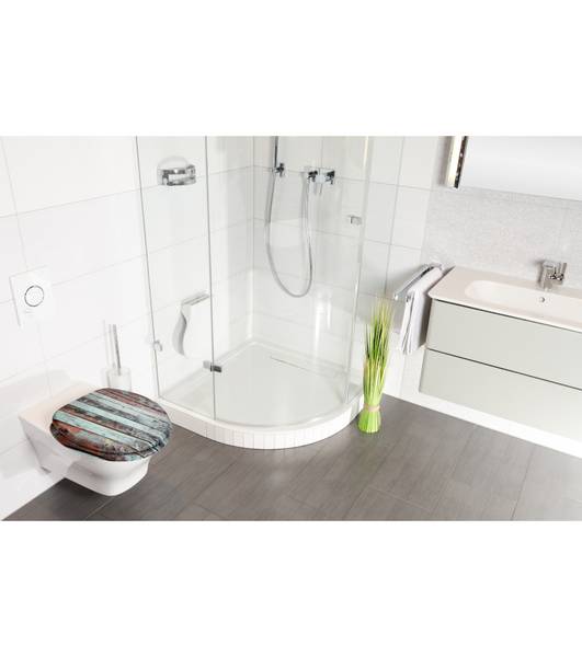 WC-Sitz Antik Braun - Holzwerkstoff - 38 x 6 x 48 cm