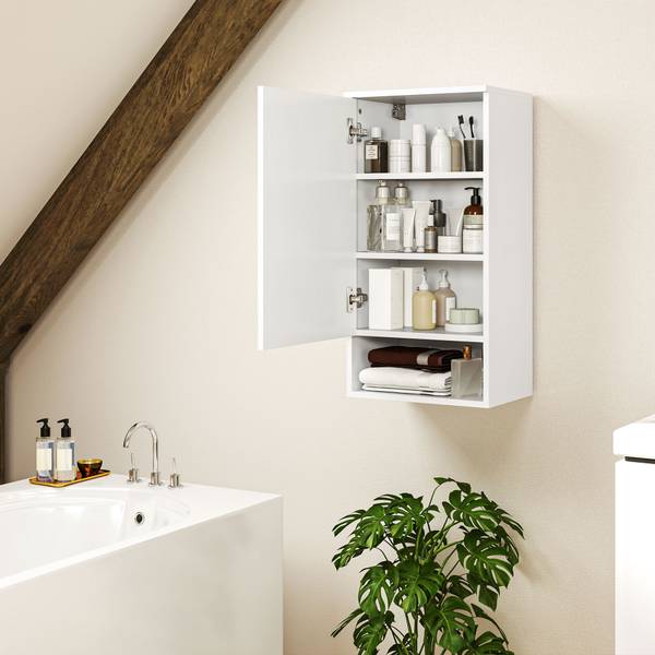 Wandschrank 834-777V90WT Weiß - Holzwerkstoff - 27 x 77 x 40 cm