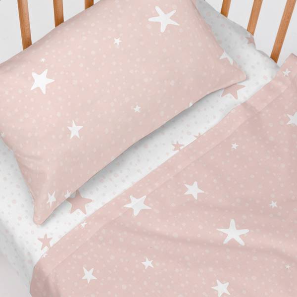 Bettlaken Little star (2er Set) Pink - Textil - 120 x 1 x 180 cm