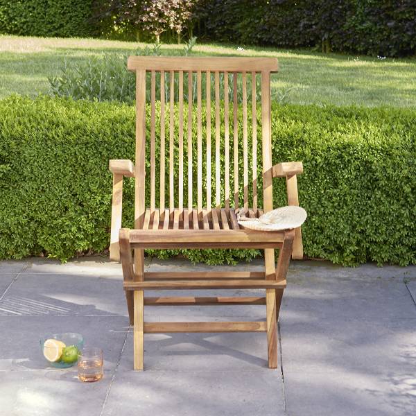 Klappbarer Gartensessel BALI Braun - Massivholz - 54 x 89 x 60 cm