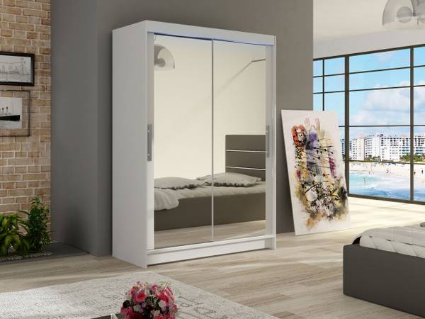 Kleiderschrank Miami VII mit Beleuchtung Weiß