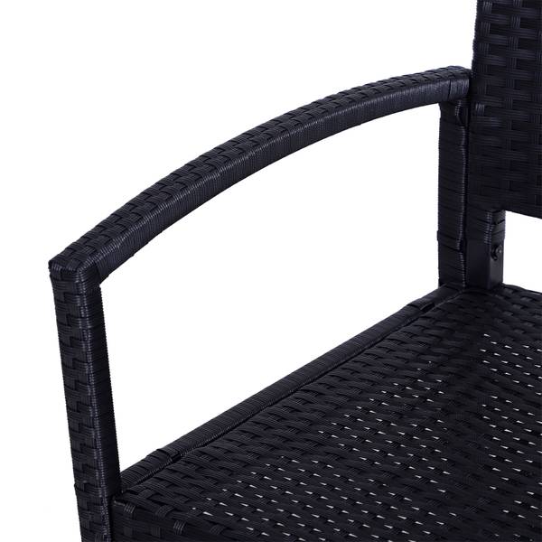 Gartenbank 867-022 Schwarz - Polyrattan - 60 x 85 x 122 cm