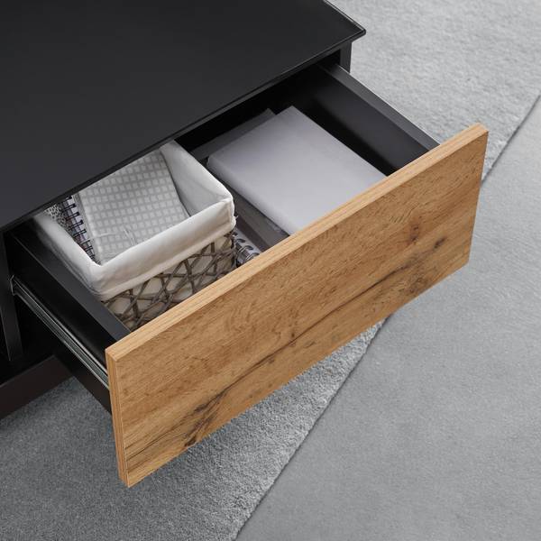 Couchtisch NEVIO Schwarz - Braun - Glas - 85 x 30 x 85 cm