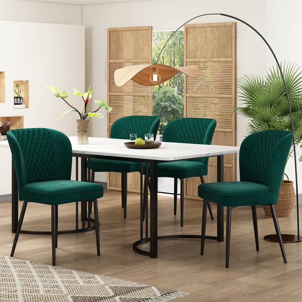Essgruppe BB1846 5tlg Schwarz - Grün - Holzwerkstoff - 80 x 75 x 140 cm