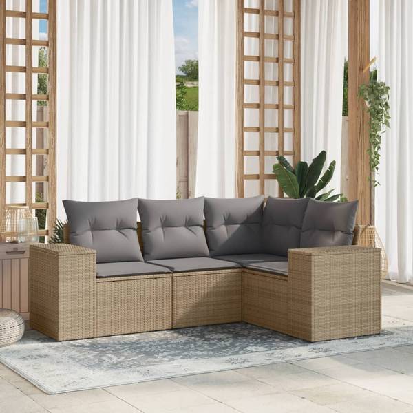 Garten-Lounge-Set 3035573-1 (4-teilig) Beige - Grau - Hellgrau