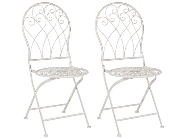 Gartenset STIFFE 2-tlg Weiß - Metall - 40 x 95 x 46 cm