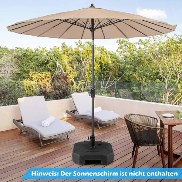 Parasolstandaard ZB34416NL zwart - metaal - 43 x 25 x 43 cm