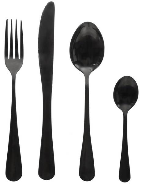 Besteckset SHADOW Schwarz - Metall - 23 x 1 x 2 cm