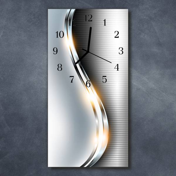 Wanduhr Curven Silber Silber - Glas - 30 x 60 x 1 cm
