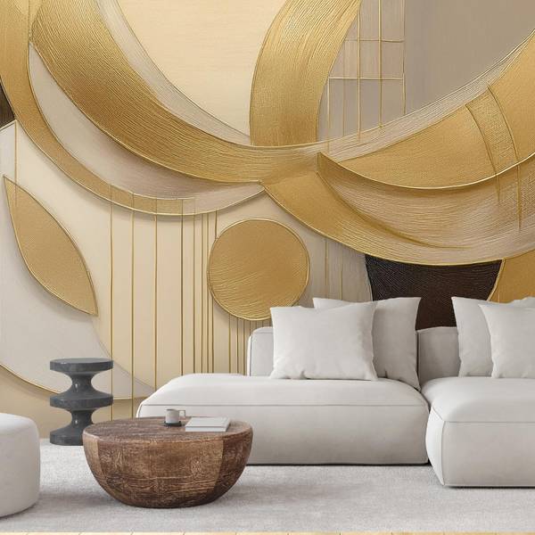 Papier peint, Abstraction formes 3D 450 x 315 cm