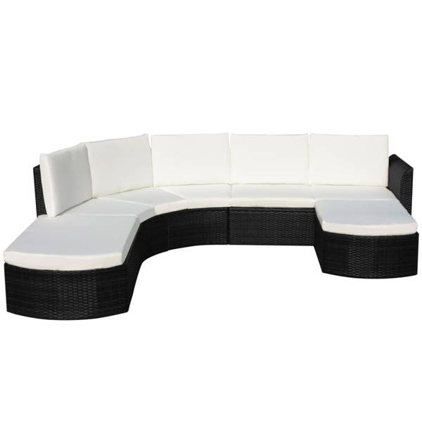 Canapé de jardin 3004991 (lot de 4) Noir - Polyester - 230 x 69 x 266 cm