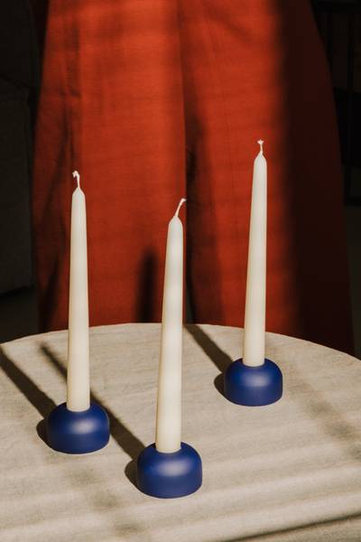 Kerzenhaltern LUMS 3er-Setz Blaubeerblau