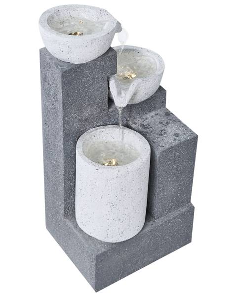 Gartenbrunnen NAGAMI Grau - Harz - 30 x 62 x 25 cm