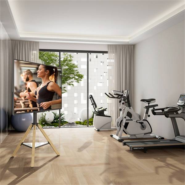 Support TV Aetheris Noir - Bois manufacturé - Métal - 90 x 130 x 90 cm