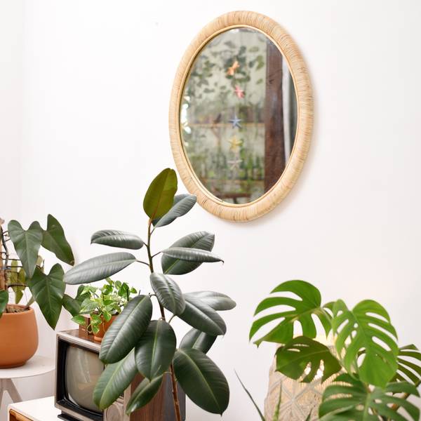 Spiegel DARWIN Braun - Rattan - 75 x 4 x 75 cm