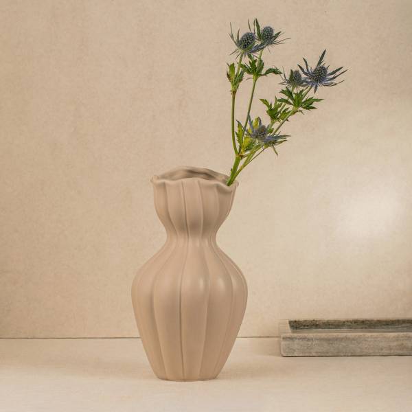 Vase FILLY Beige - Keramik - 14 x 26 x 14 cm