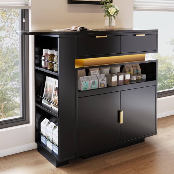 Bartisch QUASARRIFTZ Schwarz - Holzwerkstoff - 183 x 90 x 40 cm