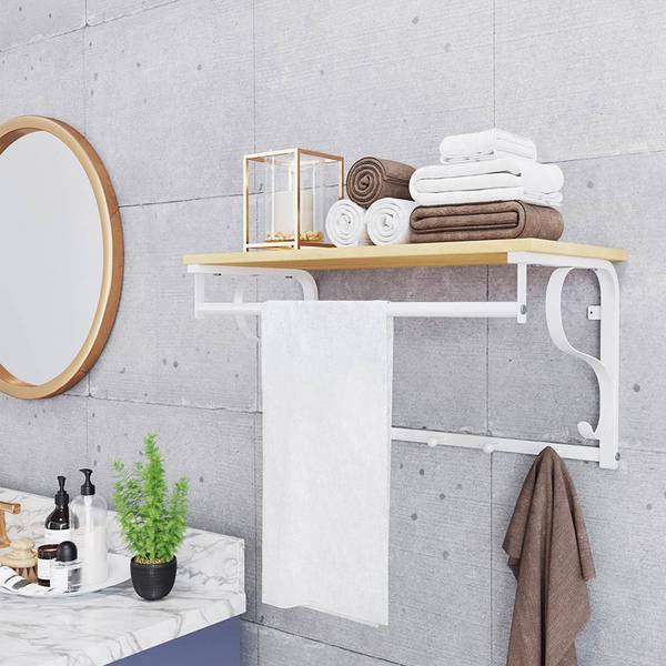 Wandgarderobe mit  Haken Bujumbura Weiß