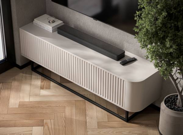 TV-Lowboard AURORA Beige - Schwarz - Kaschmir