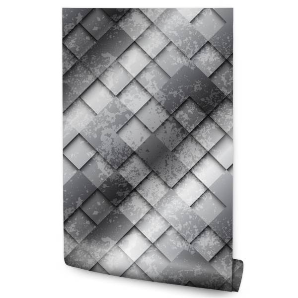 Tapete Abstraktion Muster Beton Mosaik Grau - Fleece - 53 x 1000 x 1000 cm