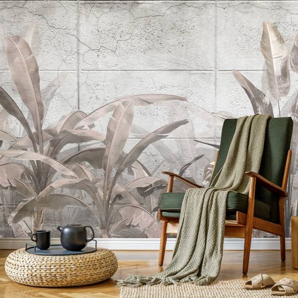 Vlies-Fotobehang TROPISCHE Planten Beton 90 x 60 x 60 cm