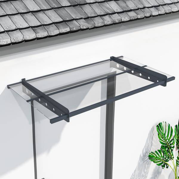 Vordach Manila Grau - Metall - 150 x 1 x 80 cm