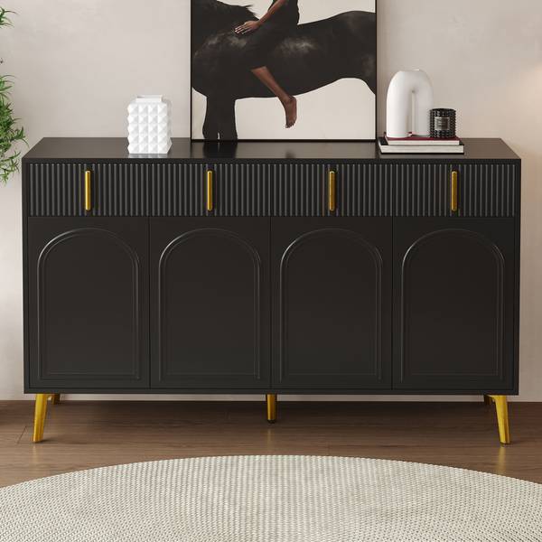 Sideboard Chaddans Schwarz - Holzwerkstoff - 38 x 82 x 140 cm