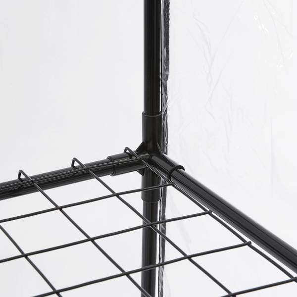 Balkon Gewächshaus mit PVC-Folie Schwarz - Eisen - 58 x 193 x 36 cm