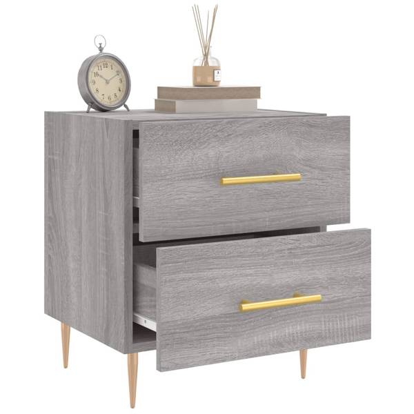 Nachttisch DE492 Grau - Holzwerkstoff - 40 x 48 x 35 cm