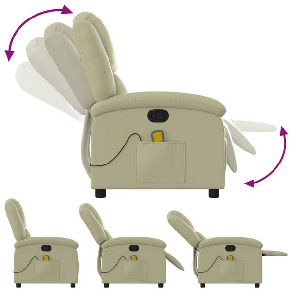 Fauteuil inclinable de massage 3032452-2 Crème - Blanc