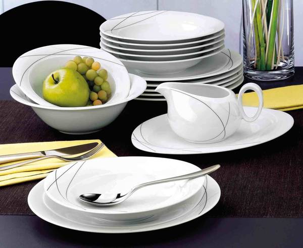 Sauciere Trio Highline Weiß - Porzellan - 13 x 10 x 19 cm