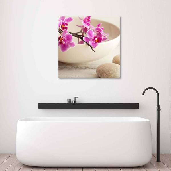 Leinwandbilder Orchidee Rosa Blumen Zen 50 x 50 cm