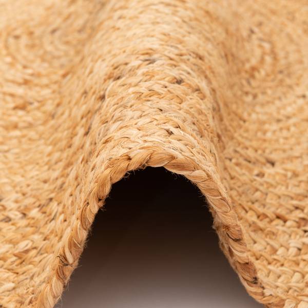Handgefertigt Jute Teppich Nele Rund Beige - Textil - 120 x 1 x 120 cm