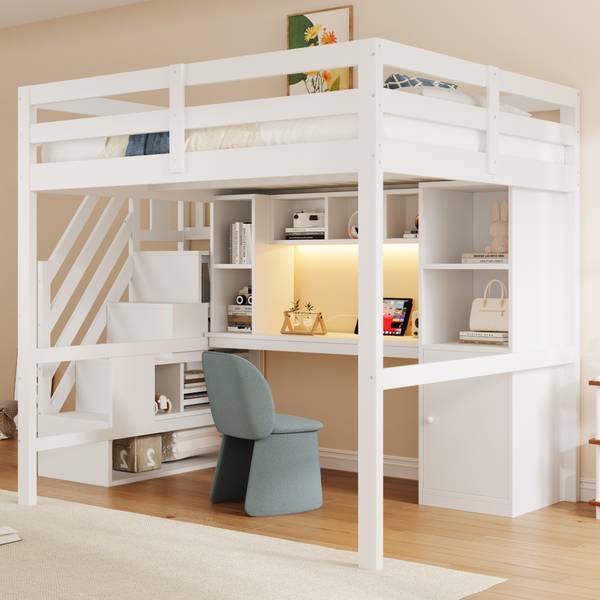 Einzelbett K-2222 Weiß - Holzwerkstoff - 148 x 170 x 253 cm