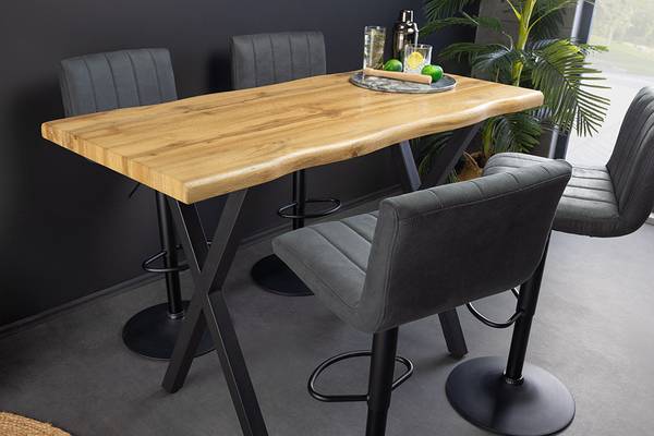 Bartisch WILD Beige - Schwarz - Holzwerkstoff - Metall - 120 x 100 x 60 cm