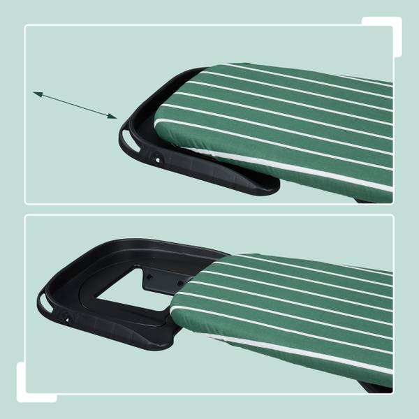 Strijkplank 121 x 39 cm verstelbaar zwart - groen - wit - staal - 145 x 88 x 40 cm