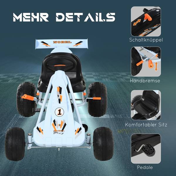 Pedal Go-Kart CT134 Blau - Metall - 66 x 59 x 97 cm