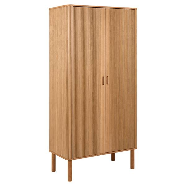 Kleiderschrank Langley Braun - Holzwerkstoff - Holz teilmassiv - 100 x 200 x 55 cm